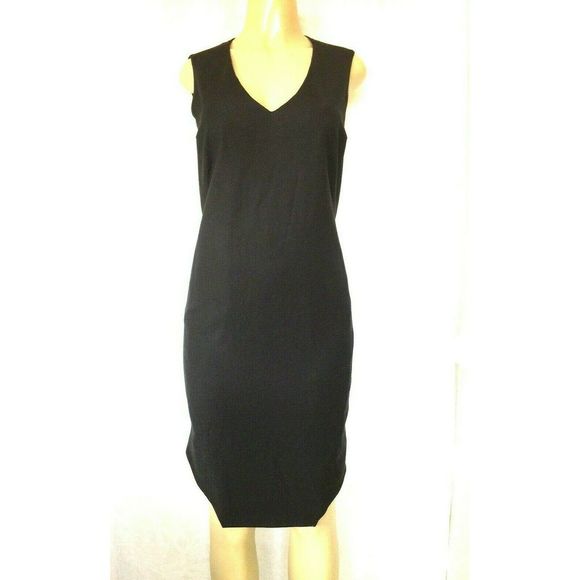 Helmut Lang Sheath Dress V Neck Sleeveless Wool 8 - Picture 1 of 8